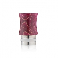 Replacement Stable Wood + SS Base 510 Drip Tip Mouthpiece for RTA RDA Vape Tank - Purple