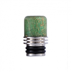 Replacement Stable Wood + SS Base 510 Drip Tip Mouthpiece for RTA RDA Vape Tank - Green