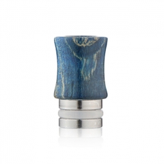 Replacement Stable Wood + SS Base 510 Drip Tip Mouthpiece for RTA RDA Vape Tank - Blue