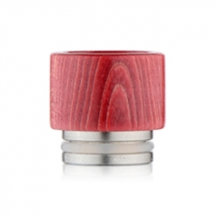 Replacement Stable Wood + SS Base 810 Drip Tip Mouthpiece for RTA RDA Vape Tank -  Red