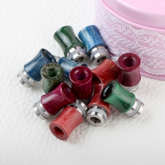 Replacement Stable Wood + SS Base 510 Drip Tip Mouthpiece for RTA RDA Tank - Red