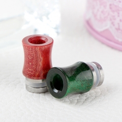 Replacement Stable Wood + SS Base 510 Drip Tip Mouthpiece for RTA RDA Tank - Red