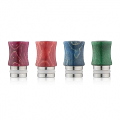 Replacement Stable Wood + SS Base 510 Drip Tip Mouthpiece for RTA RDA Tank - Red