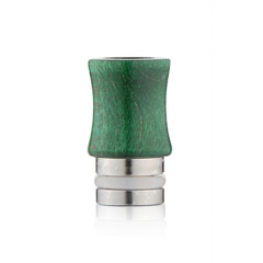 Replacement Stable Wood + SS Base 510 Drip Tip Mouthpiece for RTA RDA Vape Tank - Green