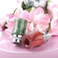 Replacement Stable Wood + SS Base 510 Drip Tip Mouthpiece for RTA RDA Tank - Red