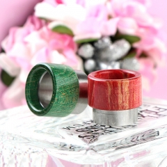 Replacement Stable Wood + SS Base 810 Drip Tip Mouthpiece for RTA RDA Tank - Green