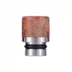 Replacement Stable Wood + SS Base 510 Drip Tip Mouthpiece for RTA RDA Vape Tank - Red