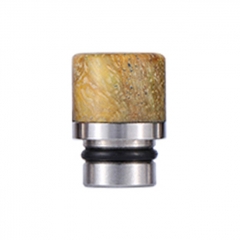 Replacement Stable Wood + SS Base 510 Drip Tip Mouthpiece for RTA RDA Vape Tank - Yellow