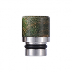 Replacement Stable Wood + SS Base 510 Drip Tip Mouthpiece for RTA RDA Vape Tank - Green