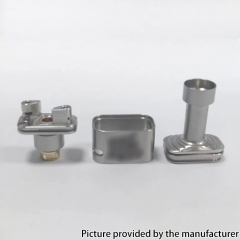 Wick'd Remixd Style RBA Bridge with 7 Air Inserts for Boro Devices Billet BB Mod Kit - Silver