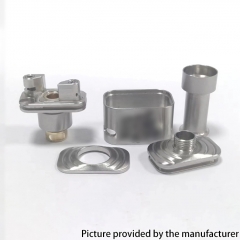 Wick'd Remixd Style RBA Bridge with 7 Air Inserts for Boro Devices Billet BB Mod Kit - Silver