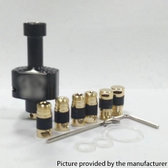 Wick'd Remixd Style RBA Bridge with 7 Air Inserts for Boro Devices Billet BB Mod Kit - Black