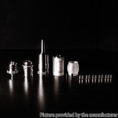 Flash e-vapor vS Fev Style Titanium Alloy Dual AFC MTL RTA 17mm 3ml with 11 Air Inserts - Silver