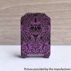Authentic MK MODS Aluminum Alloy Boro Tank with Warrior Pattern for SXK BB Billet AIO Box Mod Kit - Engraved Purple
