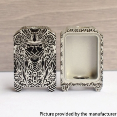 Authentic MK MODS Aluminum Alloy Boro Tank with Warrior Pattern for SXK BB Billet AIO Box Mod Kit - Engraved Silver