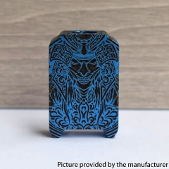 Authentic MK MODS Aluminum Alloy Boro Tank with Warrior Pattern for SXK BB Billet AIO Box Mod Kit - Engraved Blue