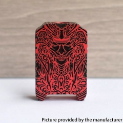 Authentic MK MODS Aluminum Alloy Boro Tank with Warrior Pattern for SXK BB Billet AIO Box Mod Kit - Engraved Red