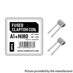 Authentic Damn Vape A1+NI80 Fused Clapton Coil 1.45ohm 5pcs