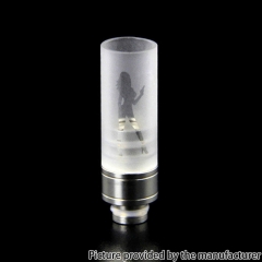 510 Drip Tip Glass + Stainless Steel Mouthpiece for RTA RDA Vape Tank - C