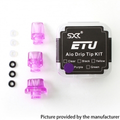 Authentic ETU AIO Drip Tip Set for dotMod dotAIO V1 V2 Pod - Purple