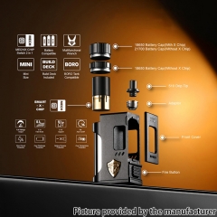 Authentic ThunderHead Creations 2 in 1 Tauren Boro Mod - X Chip 18650 20700 21700 - Black