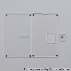 Authentic MK MODS Acrylic Replacement Square Button Front + Back Cover Panel Plate for Pulse Mini Mod - Clear