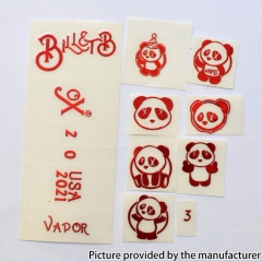 Wick'd Style Metal Stickers Set for SXK BB Billet Box Mod Kit - Red