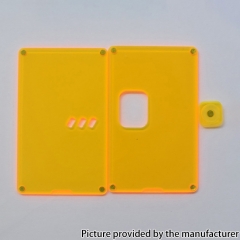 Authentic MK MODS Acrylic Replacement Square Button Front + Back Cover Panel Plate for Pulse Mini Mod - Fluo Yellow