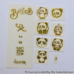 Wick'd Style Metal Stickers Set for SXK BB Billet Box Mod Kit - Gold