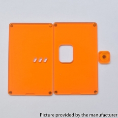 Authentic MK MODS Acrylic Replacement Square Button Front + Back Cover Panel Plate for Pulse Mini Mod - Orange