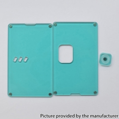 Authentic MK MODS Acrylic Replacement Square Button Front + Back Cover Panel Plate for Pulse Mini Mod - Cyan