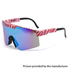 Outdoor Sports Polarized Cycling Sunglasses Anti-VU400 Running Mirror Mountain Sunglasses  - White Red Blue
