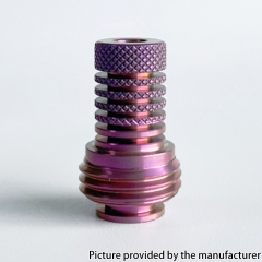 Monarchy Lazy Knurled Style Titanium Alloy BB Billet Drip Tip - Purple