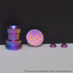 Authentic MK MODS Ti-type2 Titanium Alloy 4 in 1 Drip Tip Buttons Set For Dotaio V2 - Rainbow Mesh