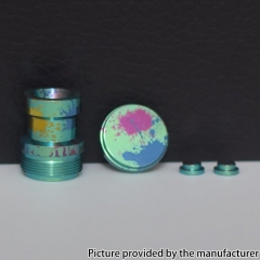 Authentic MK MODS Ti-type2 Titanium Alloy 4 in 1 Drip Tip Buttons Set For Dotaio V2 - Green Splatter