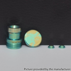 Authentic MK MODS Ti-type2 Titanium Alloy 4 in 1 Drip Tip Buttons Set For Dotaio V2 - Green Auspicious Clouds