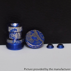 Authentic MK MODS Ti-type2 Titanium Alloy 4 in 1 Drip Tip Buttons Set For Dotaio V2 - Blue Auspicious Clouds