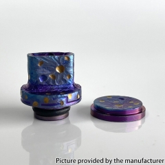 Titanium Style Drip Tip + Button Set for BB Billet Box Mod - Purple