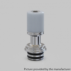 Authentic Auguse ERA V3 510 Drip Tip for RTA RDA Vape Atomizer - Silver + White