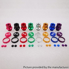 ODB Style Aluminum Alloy 510 Drip Tip + Button Set for Dotaio V1 V2 Mod - Silver
