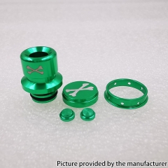 ODB Style Aluminum Alloy 510 Drip Tip + Button Set for Dotaio V1 V2 Mod - Green