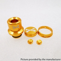 ODB Style Aluminum Alloy 510 Drip Tip + Button Set for Dotaio V1 V2 Mod - Gold