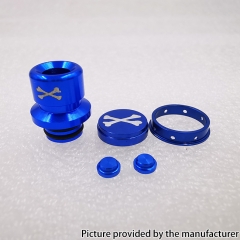 ODB Style Aluminum Alloy 510 Drip Tip + Button Set for Dotaio V1 V2 Mod - Blue