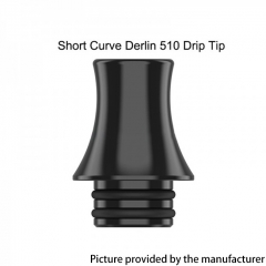 Authentic Hellvape Short Curve Derlin MTL 510 Drip Tip - Black