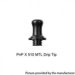 (Ships from Bonded Warehouse)Authentic VOOPOO PnP X 510 MTL Drip Tip 2pcs - Black