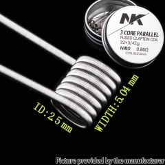 NK NI80 MTL 3 Core Fused Clapton Prebulit Coil Wire 32x3/42GA 0.86ohm 8pcs