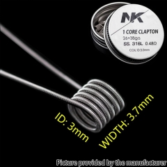 NK SS316L Clapton Prebulit Coil Wire 26+38GA 0.48ohm 8pcs