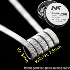 NK SS316L 4 Core Parallel Fused Clapton Prebulit Coil Wire 28*4/40GA 0.18ohm 8pcs