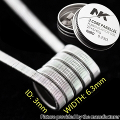 NK NI80 3 Core Parallel Prebulit Coil Wire 27*3/40GA 0.23ohm 8pcs