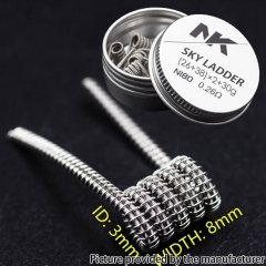 NK NI80 Sky Ladder Prebulit Coil Wire (26+38)*2/30GA 0.26ohm 8pcs